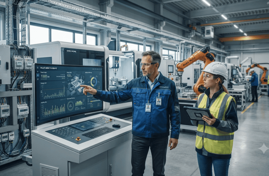 Industrial facility using smart energy metering and management systems with digital monitoring technology.