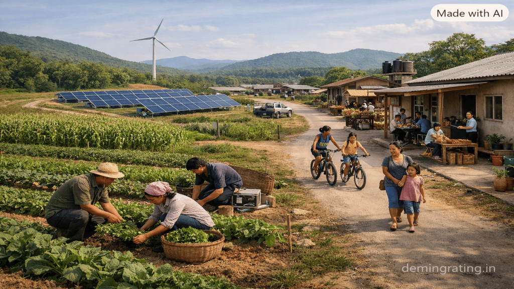 Rural community developing sustainable livelihoods through agriculture and local businesses